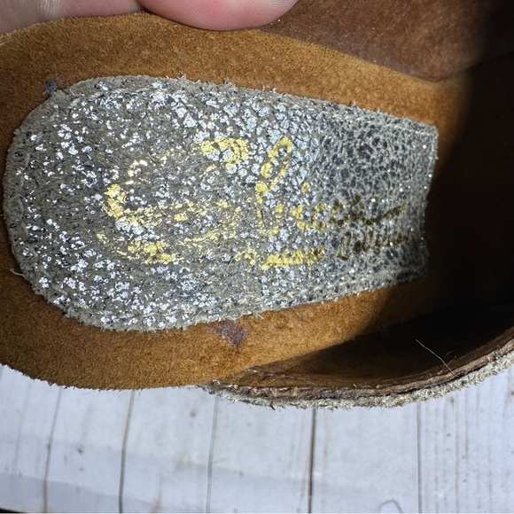 Sbbica Vintage Collection Metallic Silver Leather Mule Open Toe Wedge 39 - Picture 9 of 10